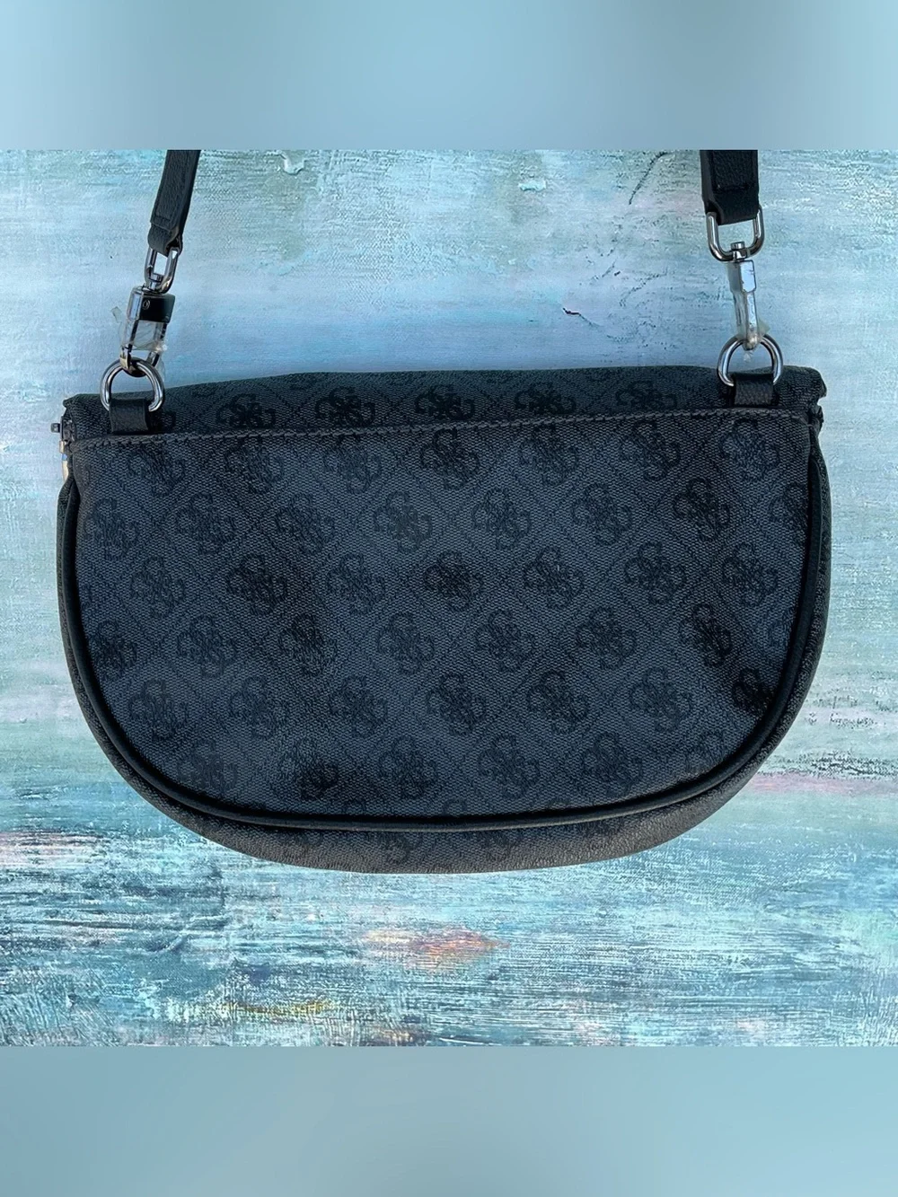 GUESS Manhattan Belt Bag Fanny Pack Sling Bag Charcoal 4G Monogram Logo